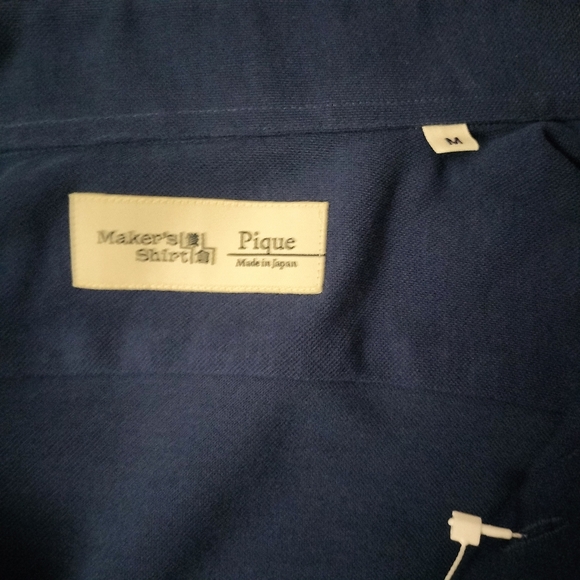 Pique Maker's Shirt Medium Long Sleeve Men Made In Japan - Picture 2 of 5